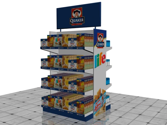 Exhibidor Quaker · Modelado 3D